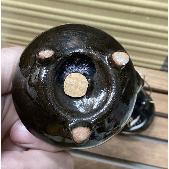 Vintage Black Teapot Kettle w/ Rooster Salt & Pepper Shakers Made in Japan - Picture 7 of 14